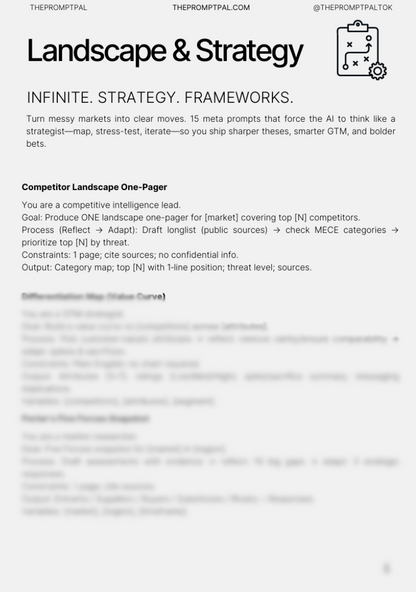 Competitor Analysis Agency Bundle – 50 ChatGPT Meta Prompts